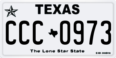 TX license plate CCC0973