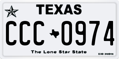 TX license plate CCC0974