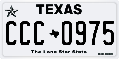 TX license plate CCC0975