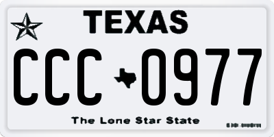 TX license plate CCC0977