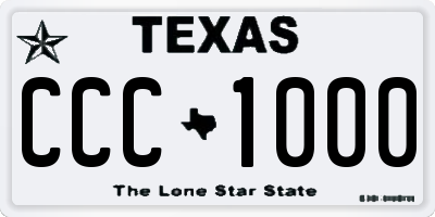 TX license plate CCC1000