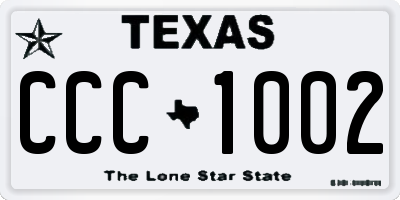 TX license plate CCC1002