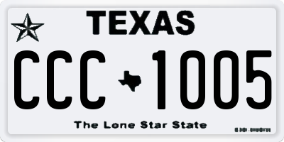 TX license plate CCC1005