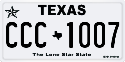 TX license plate CCC1007