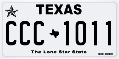 TX license plate CCC1011