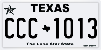 TX license plate CCC1013