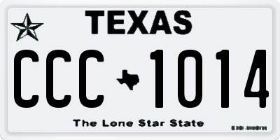 TX license plate CCC1014