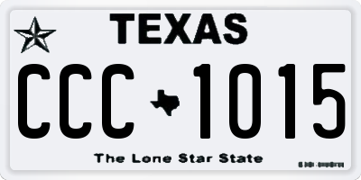 TX license plate CCC1015