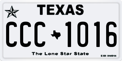 TX license plate CCC1016