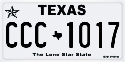 TX license plate CCC1017