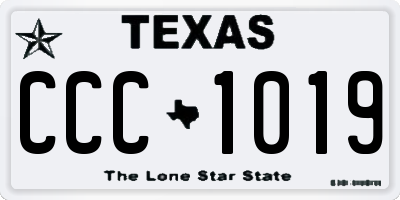 TX license plate CCC1019