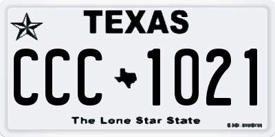 TX license plate CCC1021