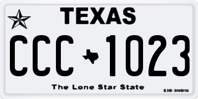 TX license plate CCC1023