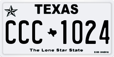 TX license plate CCC1024