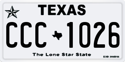 TX license plate CCC1026