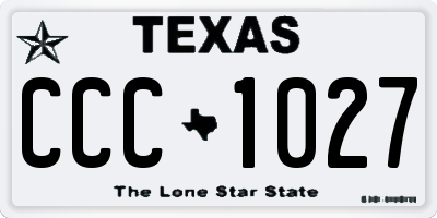 TX license plate CCC1027