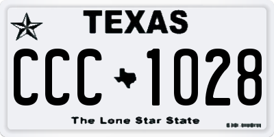 TX license plate CCC1028