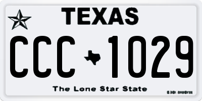TX license plate CCC1029