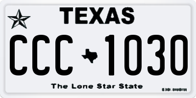 TX license plate CCC1030