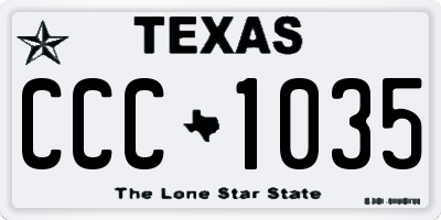TX license plate CCC1035