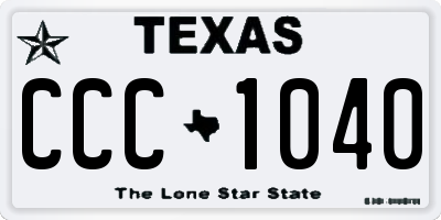 TX license plate CCC1040