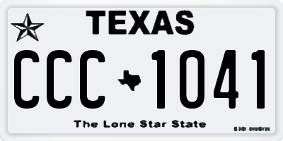 TX license plate CCC1041