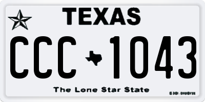 TX license plate CCC1043
