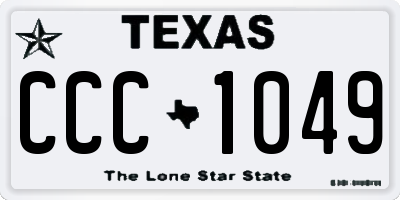 TX license plate CCC1049