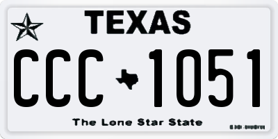 TX license plate CCC1051