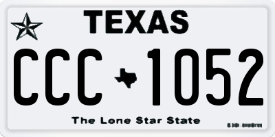 TX license plate CCC1052