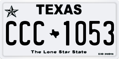 TX license plate CCC1053