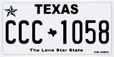 TX license plate CCC1058