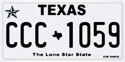 TX license plate CCC1059