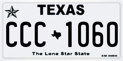 TX license plate CCC1060