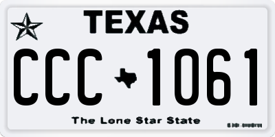 TX license plate CCC1061