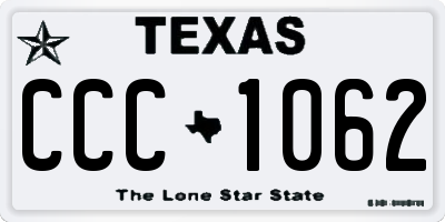 TX license plate CCC1062