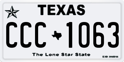 TX license plate CCC1063