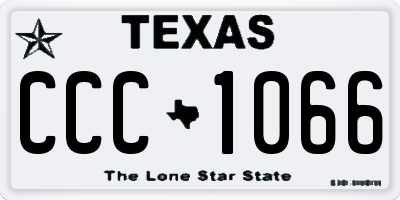 TX license plate CCC1066