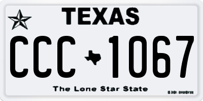 TX license plate CCC1067
