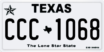 TX license plate CCC1068