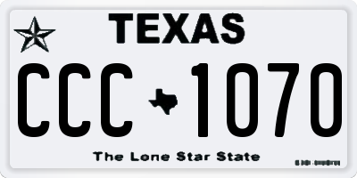 TX license plate CCC1070