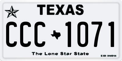 TX license plate CCC1071