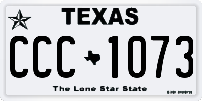 TX license plate CCC1073