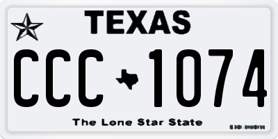 TX license plate CCC1074