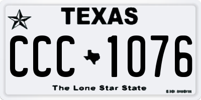 TX license plate CCC1076