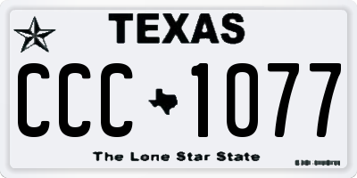 TX license plate CCC1077