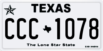 TX license plate CCC1078