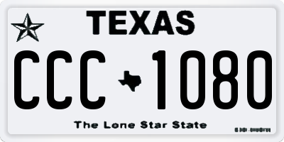 TX license plate CCC1080
