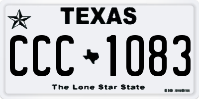TX license plate CCC1083