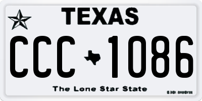 TX license plate CCC1086